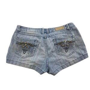 Vintage Free Culture Jean Shorts Women 13 Denim Hot Pant Low Rise Cuffed Stretch